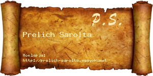 Prelich Sarolta névjegykártya